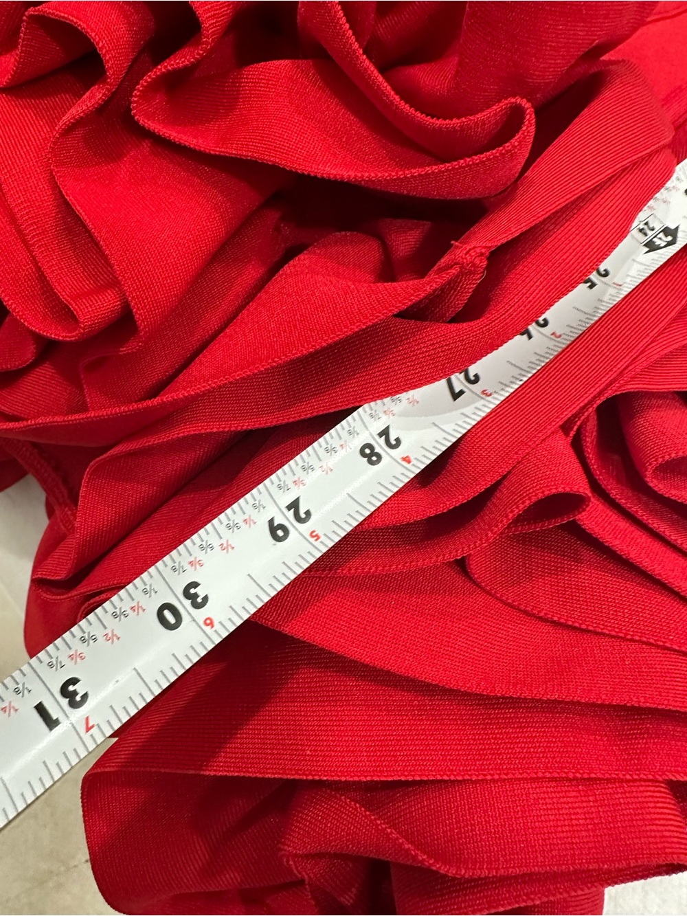 Blessed beauty Red Ruffled Mini Dress - Elegant Corset Bodice size L super stret - Picture 11 of 11